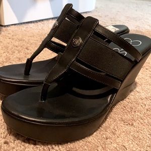 Jessica Simpson black wedges size 7 1/2
